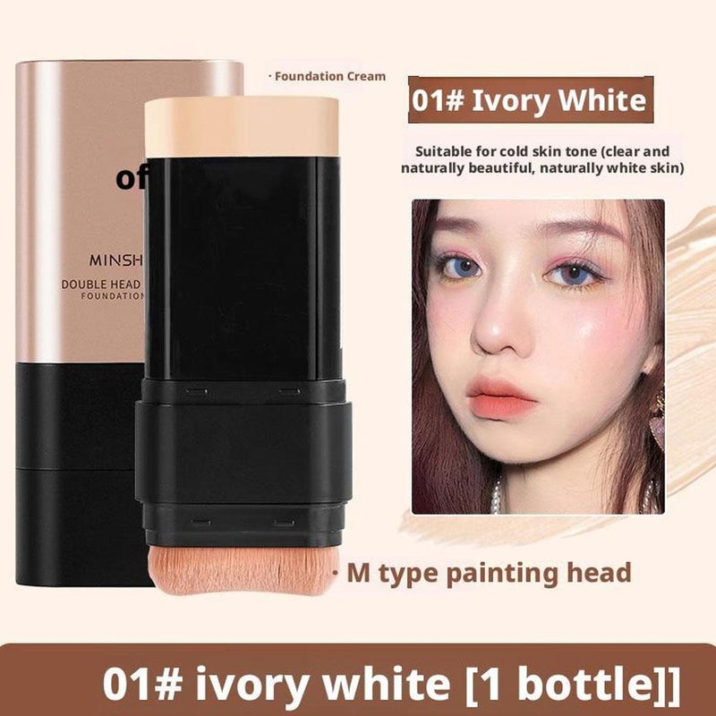 Mingxizhi Foundation Cream Double-Ended Flawless Concealer Stick Foundation Cream Not Easy to Smudge Long-Lasting Eraser Foundation Stick